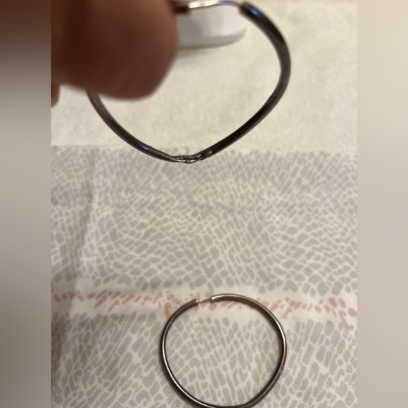 Vintage Silver Hoop Earrings - Picture 10 of 13